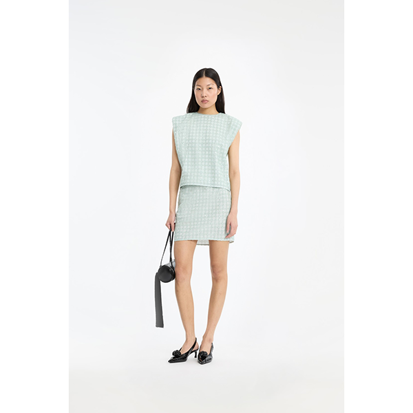 Beaded Mini Skirt Ice Flow