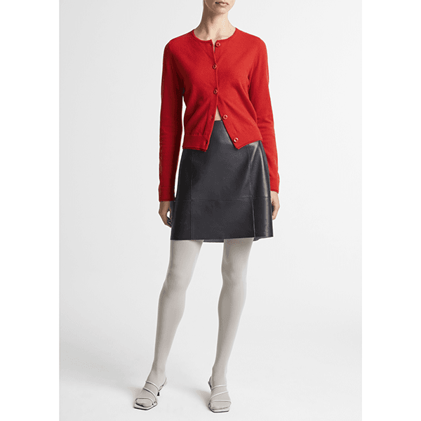 Scallop Trim Cardi Poppy