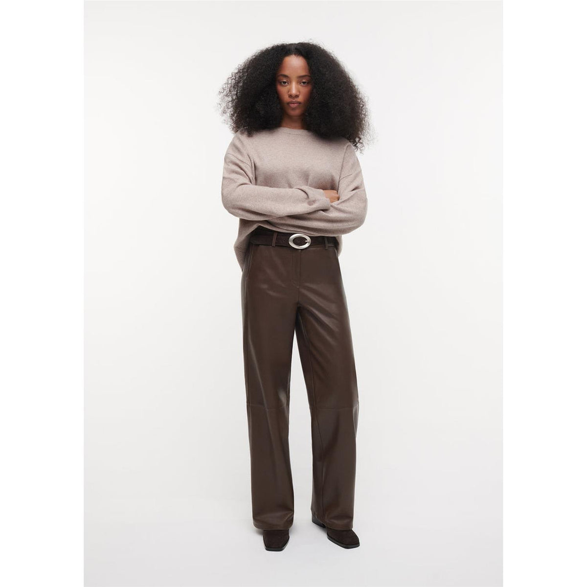 Davina Leather Pant Cacao Brown