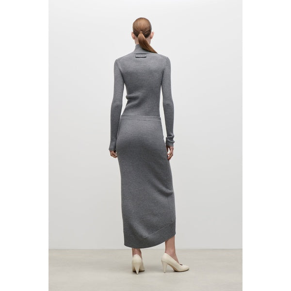 Fitted Skirt Grey Melange