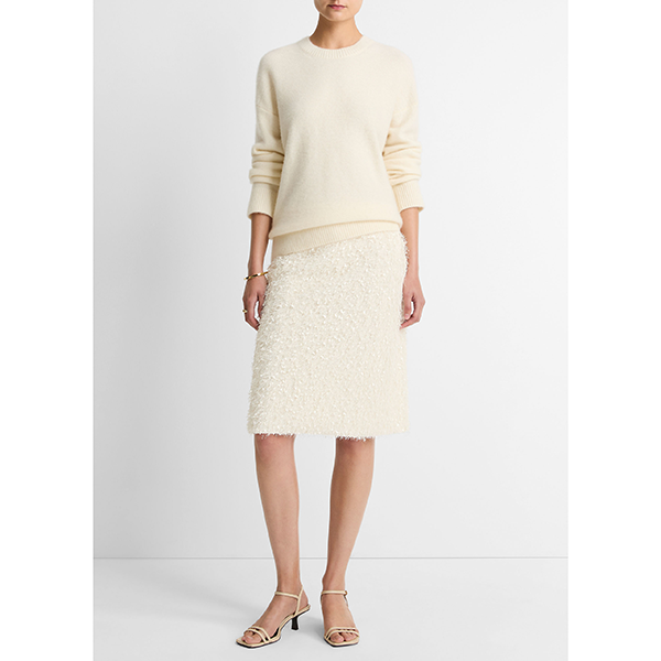 Boiled Cashmere Crew Off White