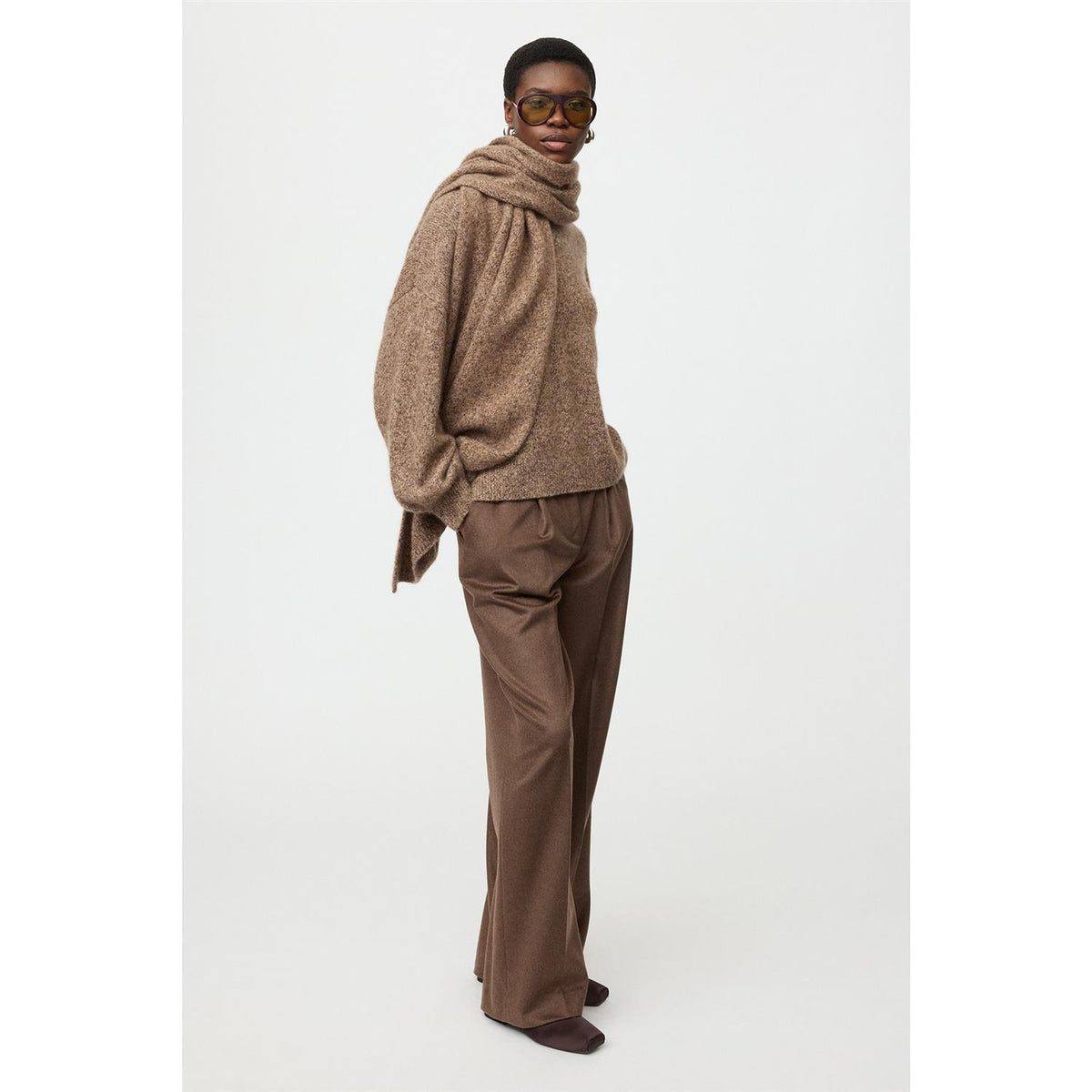 Marled Relaxed Fit Crewneck Brown Melange