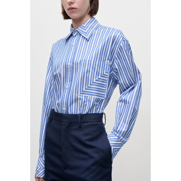 Pocket Detail Shirt Blue/White