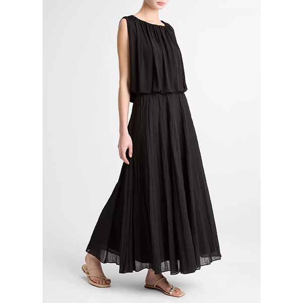 Crinkled Maxi Skirt Black