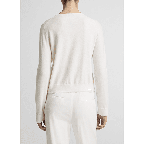 Scallop Trim Cardi Off White