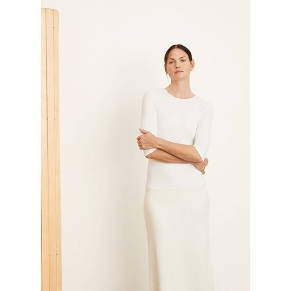 Elbow Sleeve Crew Modal Optic White