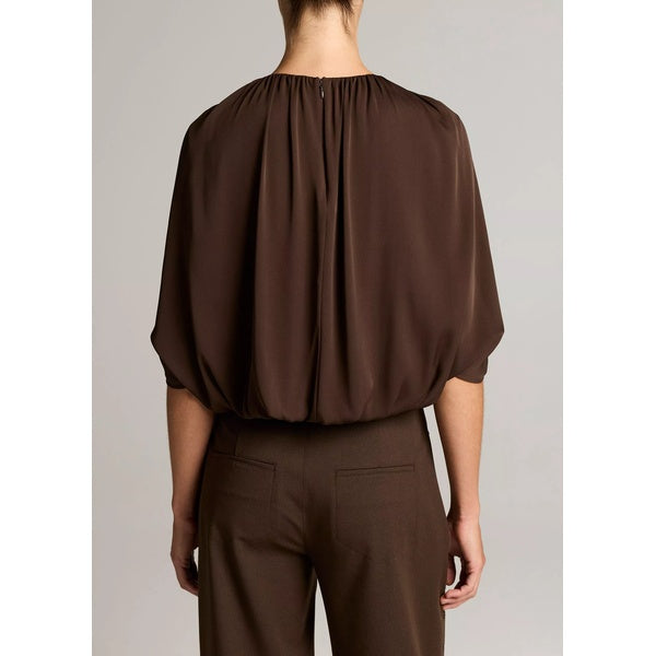 Gathered Cape Bubble Blouse Pinewood