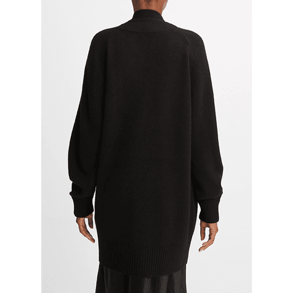 Open Front Shawl Collar Cardigan Black