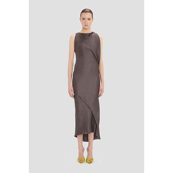 Kyra Sleeveless Draped Dress Ore