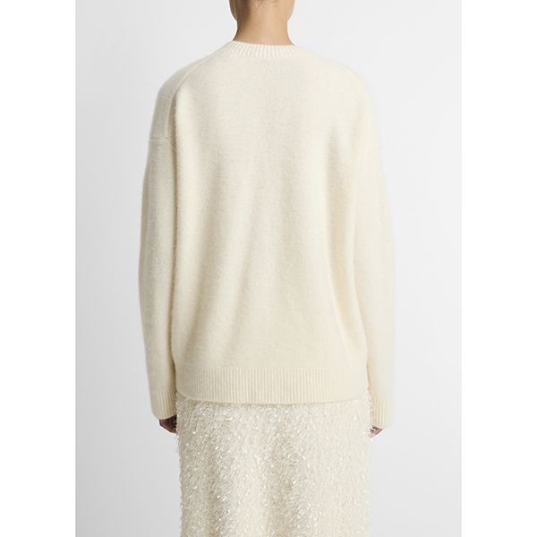 Boiled Cashmere Crew Off White