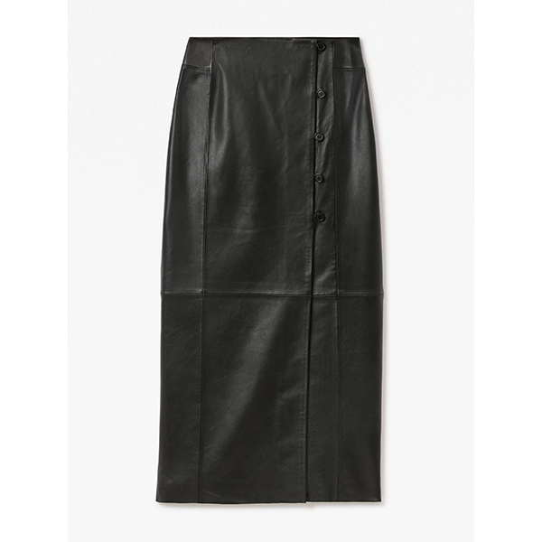 Leather Wrap Skirt Black