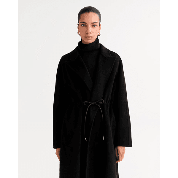 Drawstring Coat Black