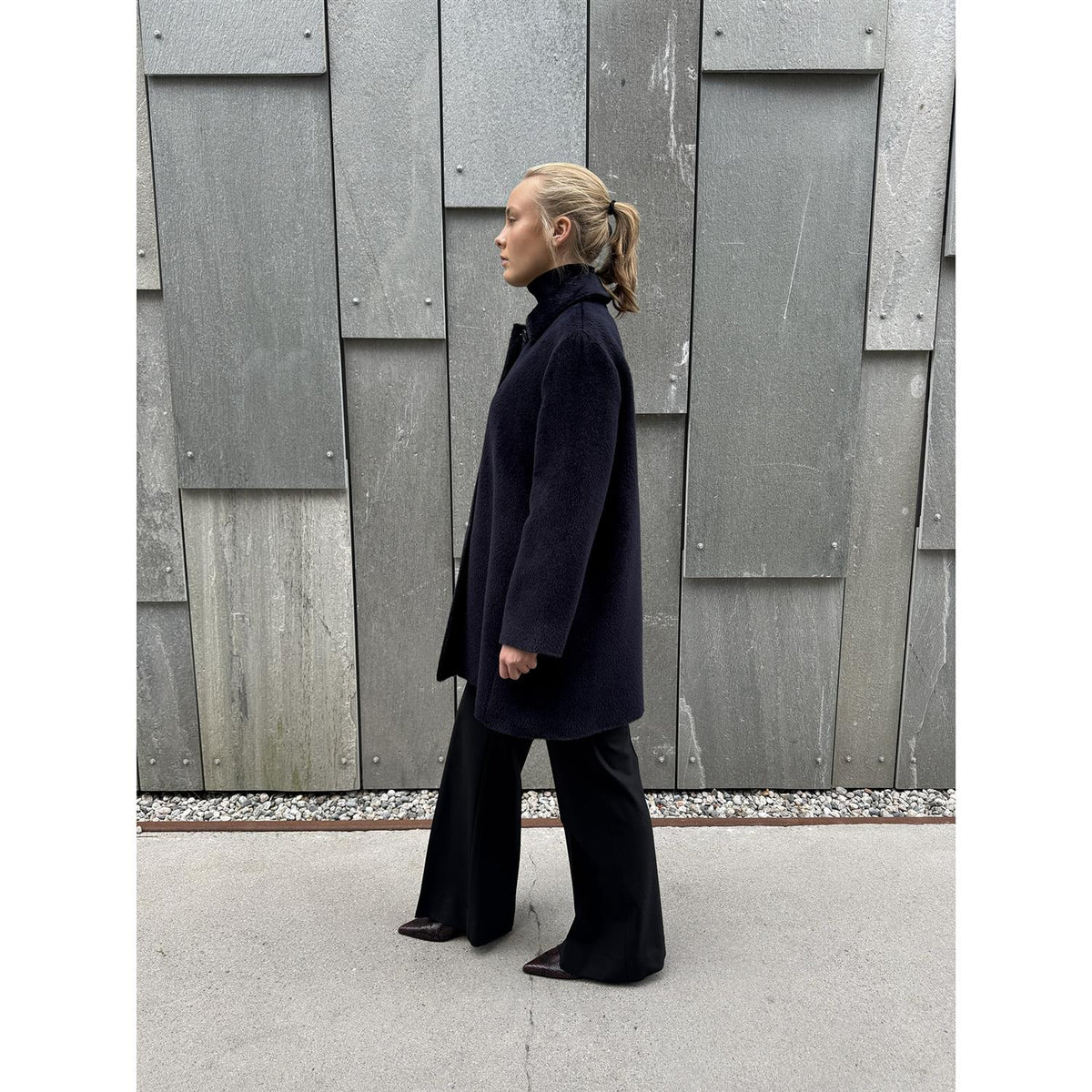 Paula Alpaca Coat Navy