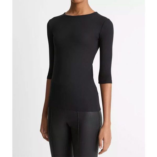 Elbow Sleeve Crew Modal Black