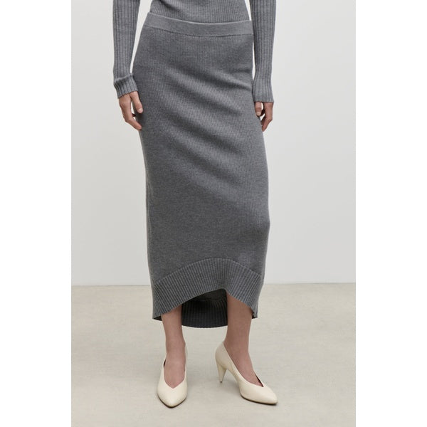 Fitted Skirt Grey Melange