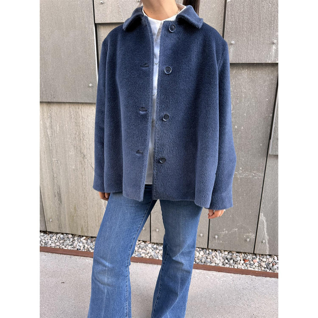 Agnes Alpaca Coat Blue