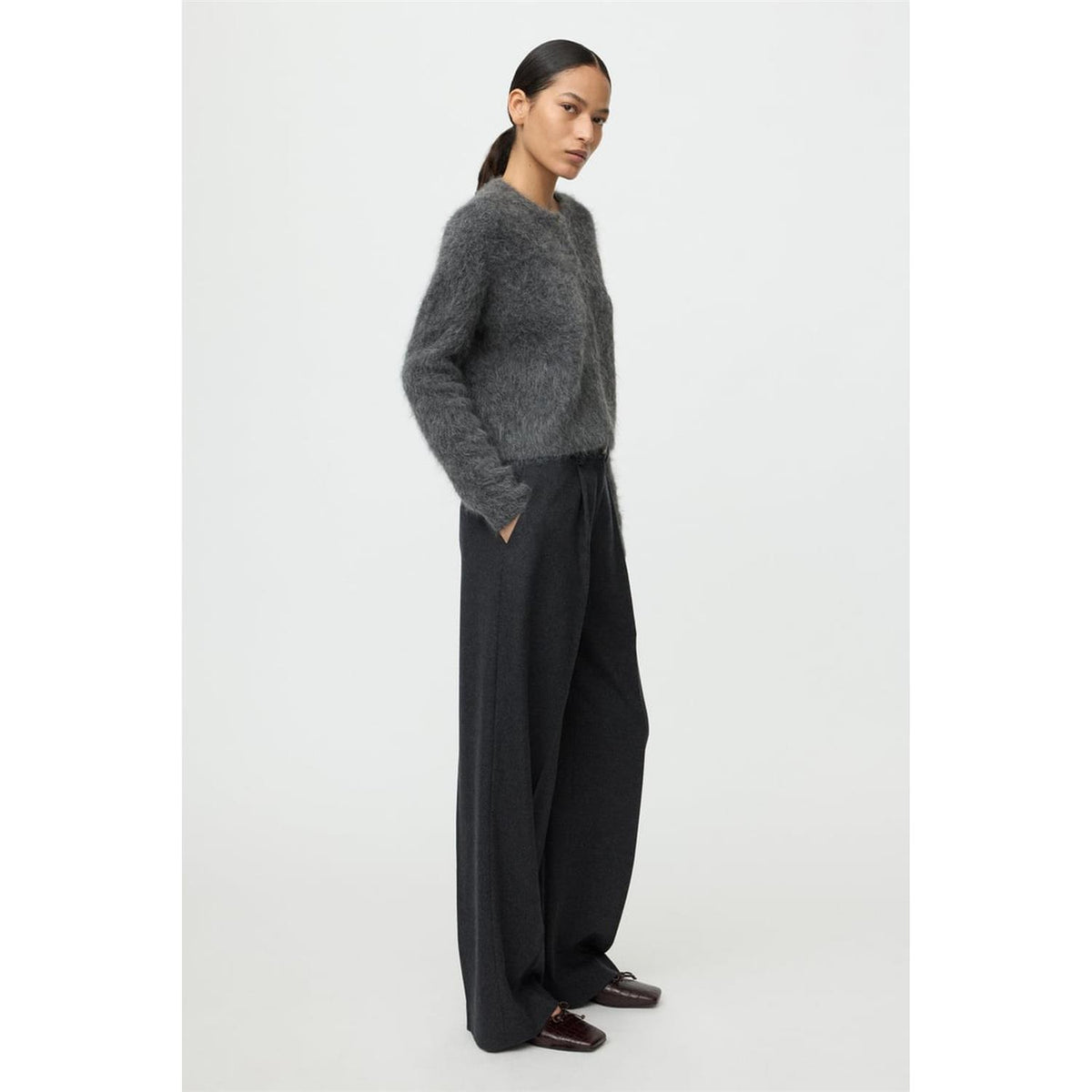 Alpaca Cardigan Anthracite Melange