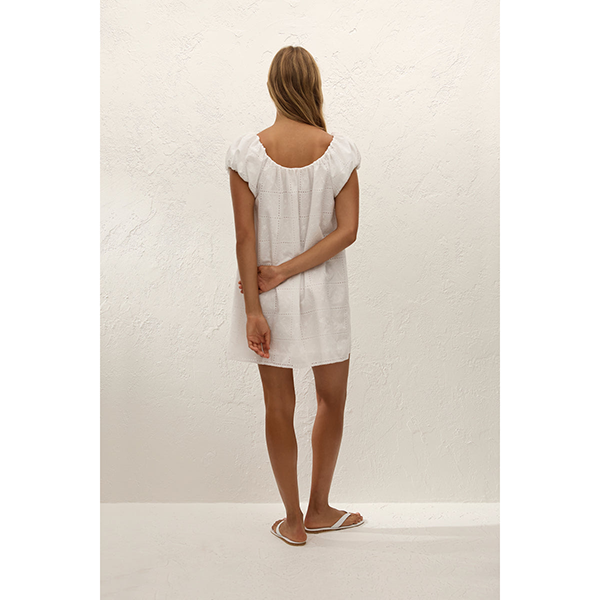 Serafina Mini Dress Handkerchief Broderie White