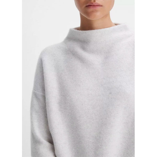 BOILED FUNNEL NK PULLOVER HEATHER PLATINUM