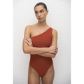 Asymmetric Maillot Tomato Crinkle