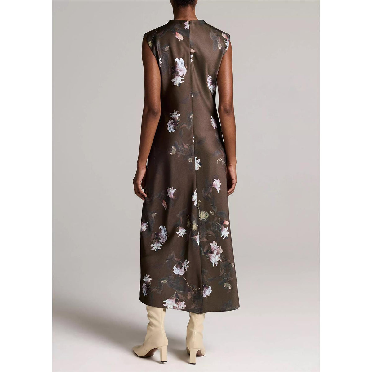 Lily Vine Draped Funnel Nk Dress Cypress Lily