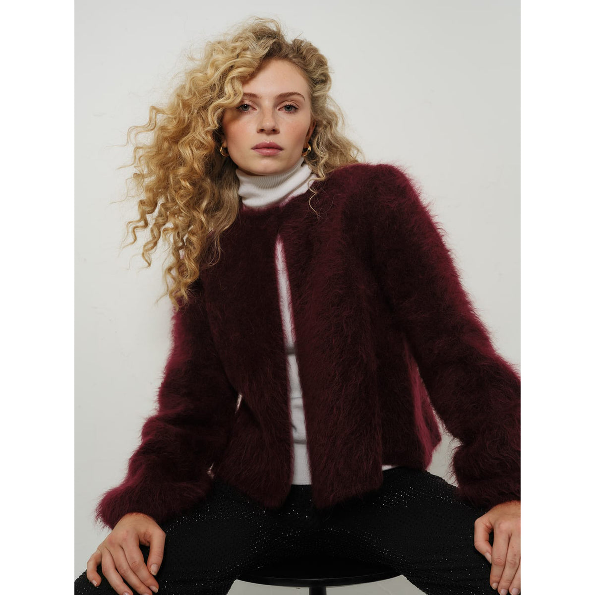 Amelia Chunky Cardigan Oxblood