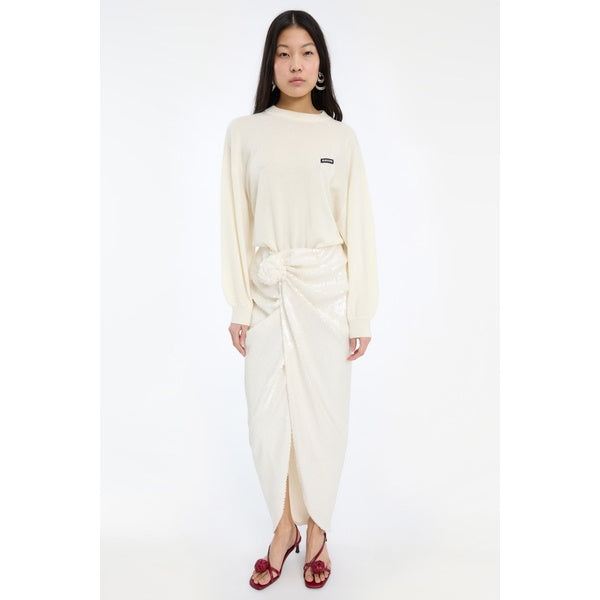 Sequins Knot Skirt Egret