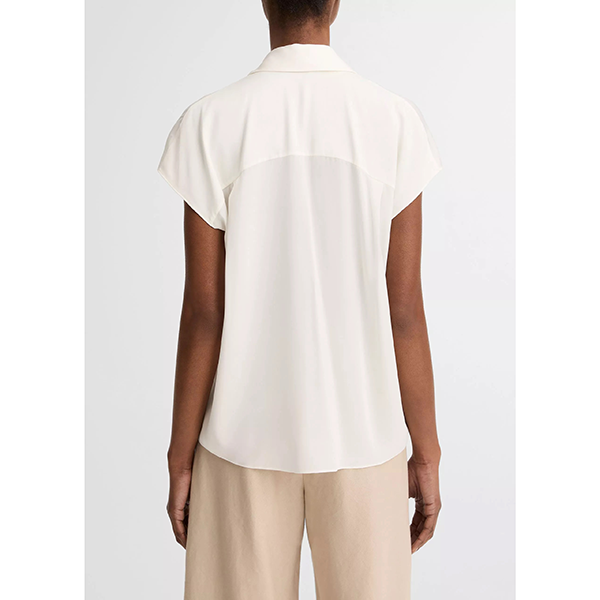 Cap Slv Hidden Plkt Bluse Chalk