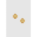 Double Cross Earrings Gold
