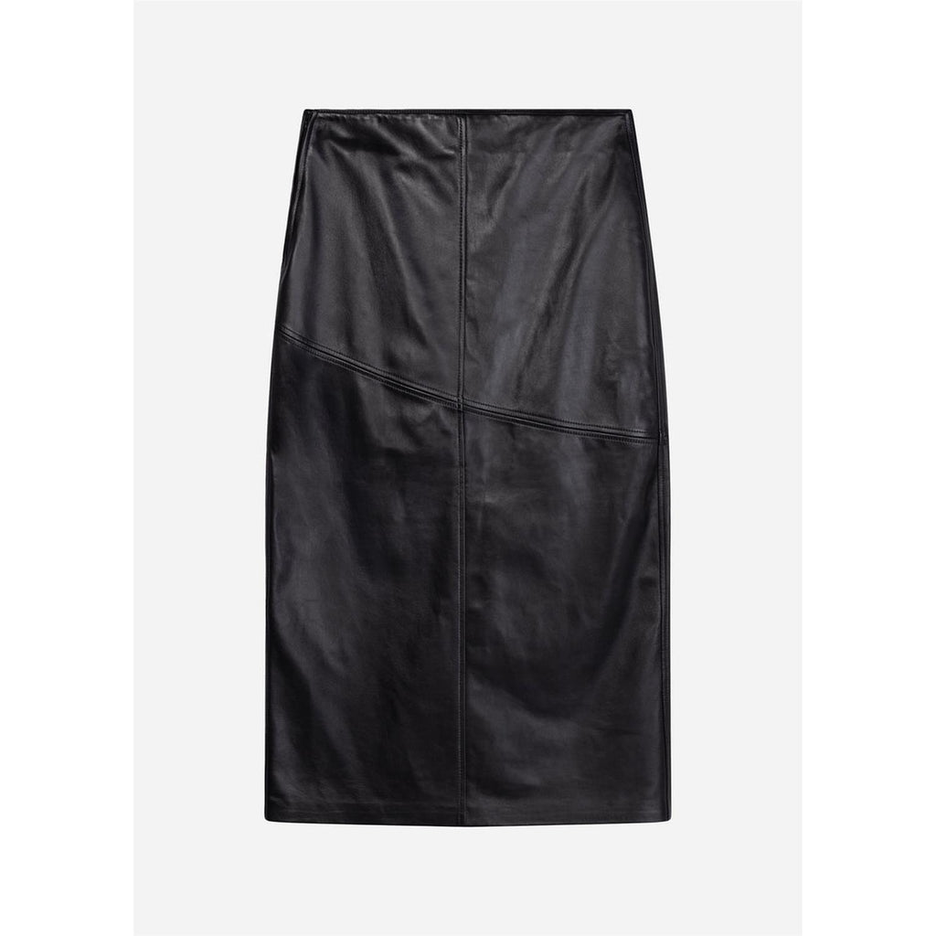 Heather Leather Skirt Black