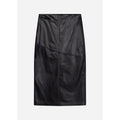 Heather Leather Skirt Black