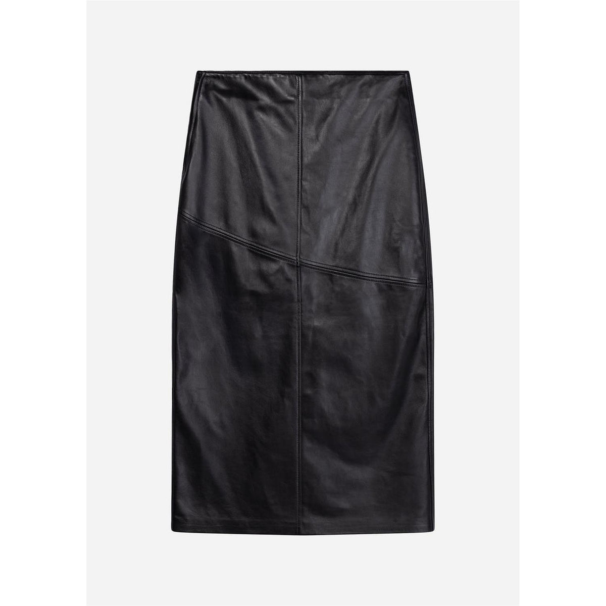 Heather Leather Skirt Black