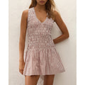 Palomar Mini Dress Paloma Check Cinnamon White