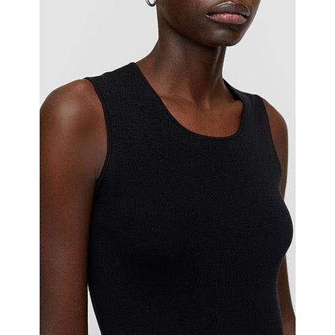 Silk Stretch Tank Black