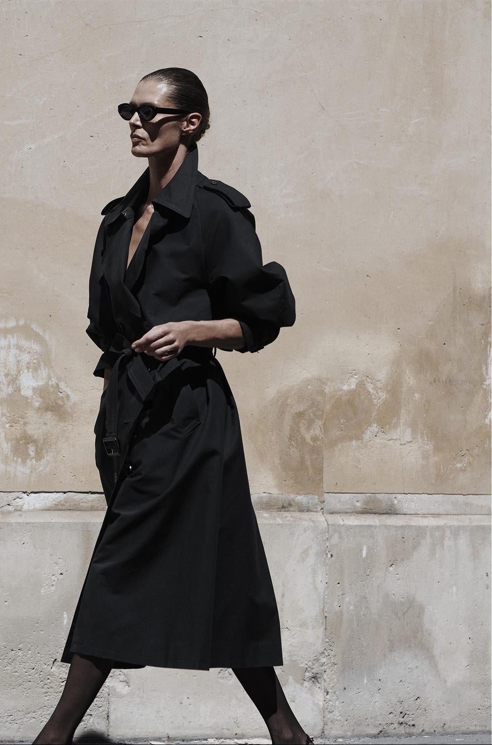 Pascale Maxi Trench Black