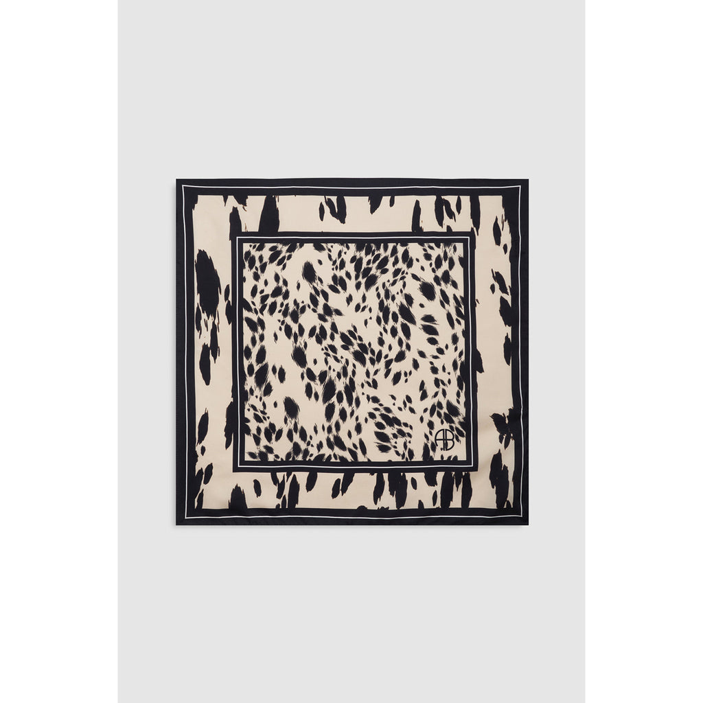 York Scarf Leopard Pearl White