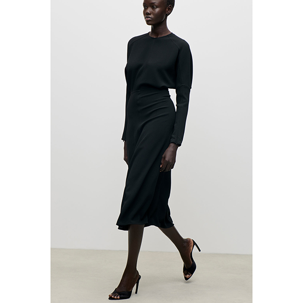 Dolman Midi Dress Black