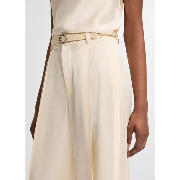 High Waist Satin Trouser Flax