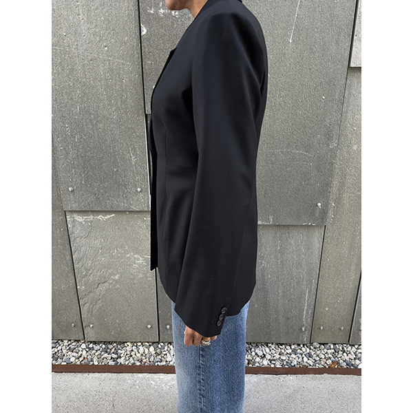 Fitted Wool Blazer Black