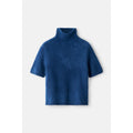Brushed Short Sleeve Turtleneck Ink Blue