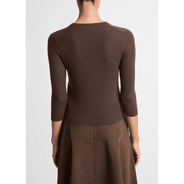 High V-neck Sweater Bark