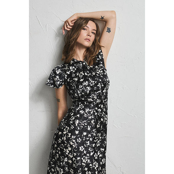 Addison Floral Dress Primrose Black