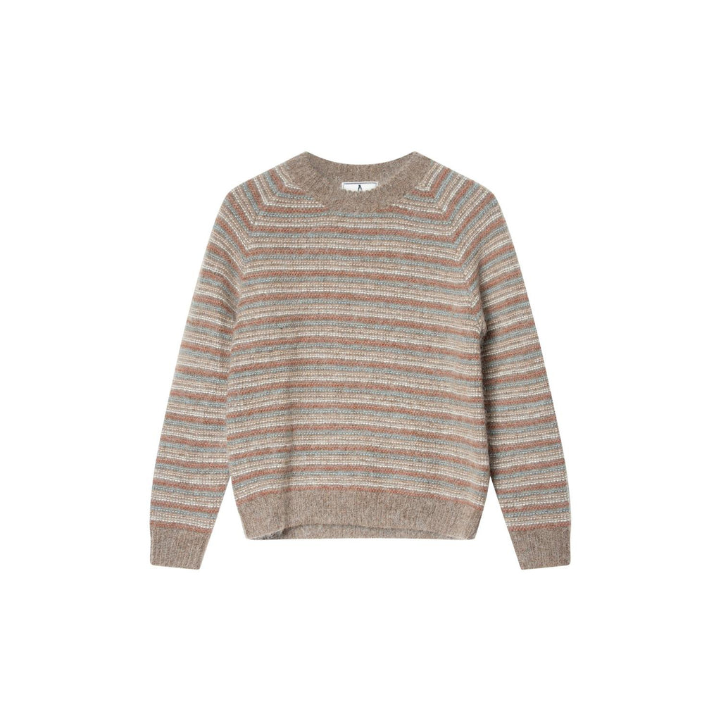 Maddox Stripe Sweater Brown Melange Combo