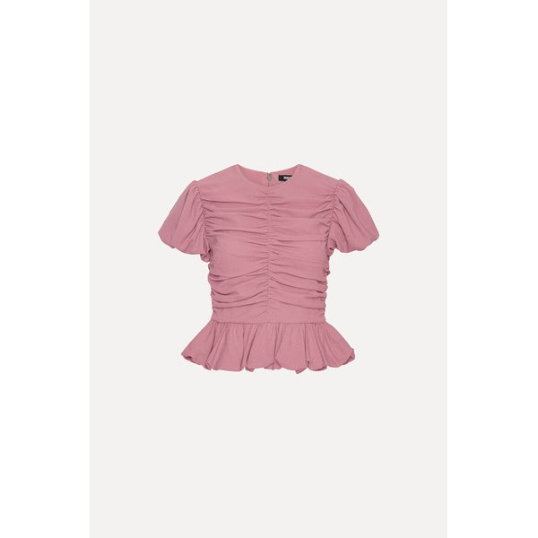 Ruched Puff Sleeve Top Lilas