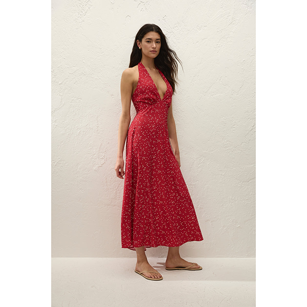 Jennah Midi Dress Linnea Dot Rosso