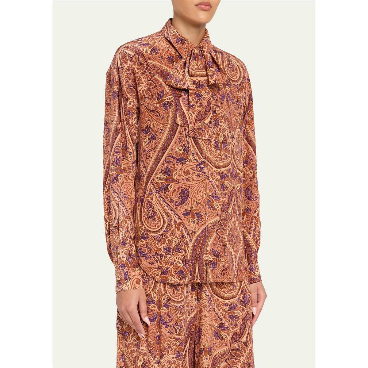 Lise LS SIlk Blouse Rosette