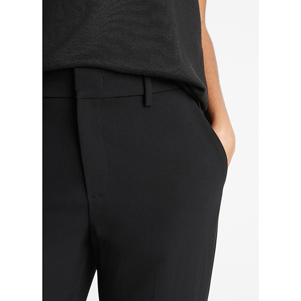 Crepe Tailored Straight Leg Pant Black