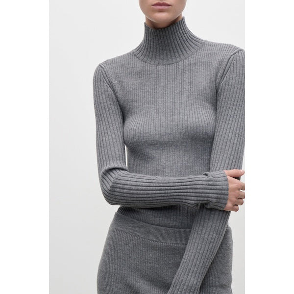 High Neck Jumper Grey Melange