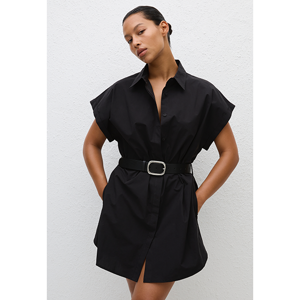 Mini Shirt Dress Black
