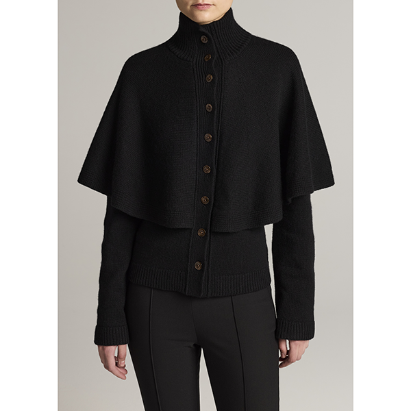 Turtleneck Cape Cardi Black